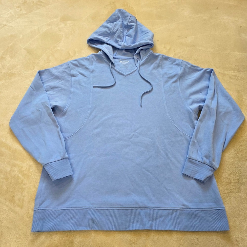 ATHLETA Sundown V-Neck Pullover Hoodie Sweatshirt Blue Size SP